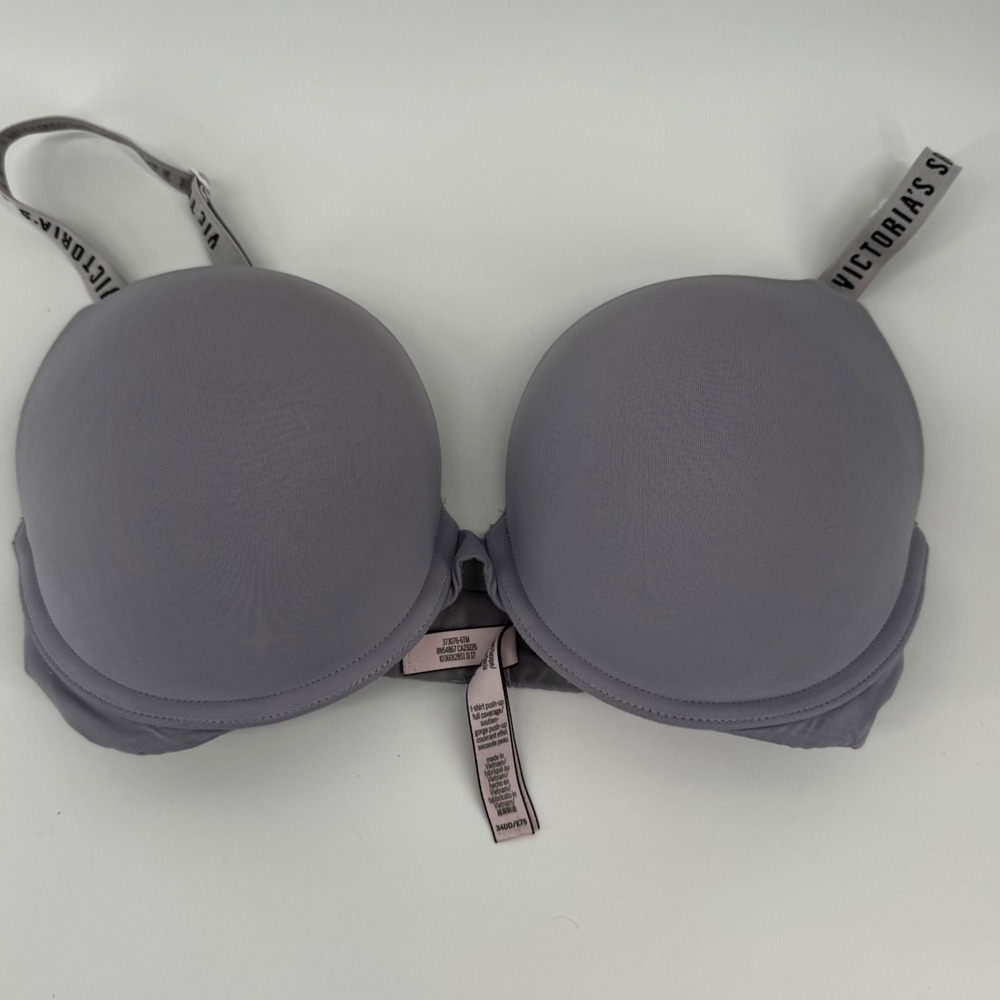 Victoria's Secret Bra Bundle 34DD T-Shirt Push-Up & Perfect Shape Navy Lilac 2pk - Picture 2 of 8